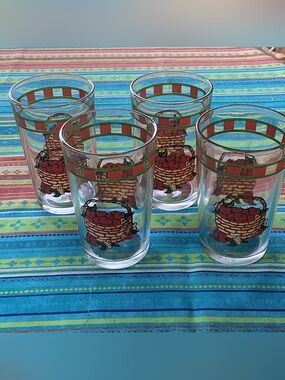 Alco Vintage Apple Basket Juice Glasses - set of 4 - 8 ounce capacity